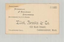 Elliot, Brooks & Co. Sanitary, Hydraulic and Railroad Engineers - Copy 5, Perkins Collection 1850 to 1900 Advertising Cards